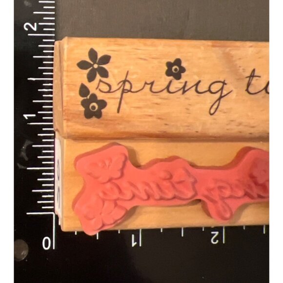 Craft Smart Rubber Stamp Spring Time & Floral Design Wood mounted 125531 - Picture 2 of 3